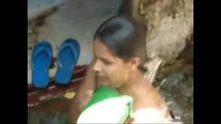 Aunty bathing