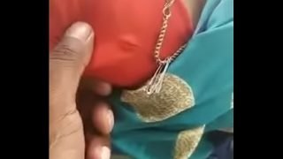 Indian Prostitute Saree boob press on road