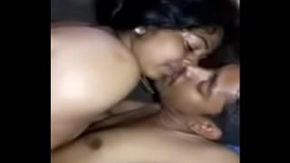 mallu aunty ride on top and boob press and kiss